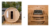 Dundalk 4 Person White Cedar Outdoor Sauna Harmony | 2-4 People | Wood or Electric Heater  Dundalk Leisurecraft Dundalk 4 Person White Cedar Outdoor Sauna Harmony + Saaku Electric Heater - 6KW with Rocks  
