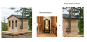 Dundalk Canadian CT Georgian Cabin Sauna | 2-6 People | Wood or Electric Heater  Dundalk Leisurecraft Dundalk Canadian CT Georgian Cabin Sauna + Harvia M3 Wood Burning Heater with Rocks + Chimney  