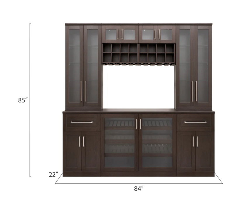 Home Bar 7 Piece Cabinet Set + Counter top furniture New Age   