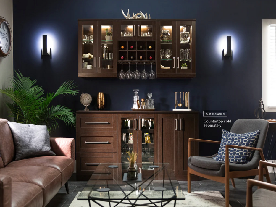 Home Bar 7 Piece Cabinet Set + Counter top furniture New Age   