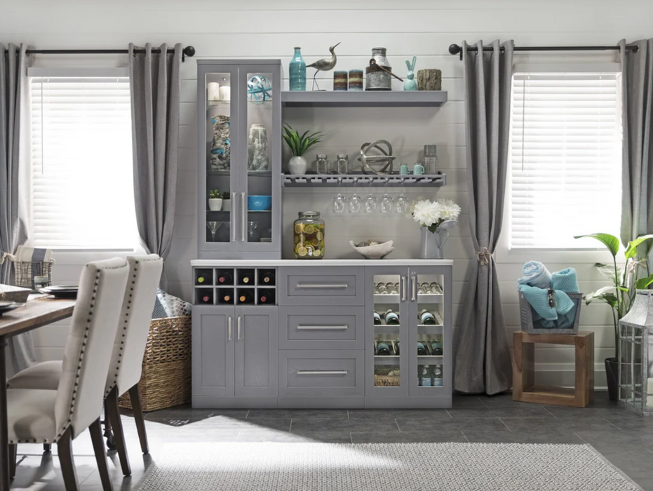 Home Bar Gray 5 Piece Cabinet Set - 21 Inch furniture New Age   