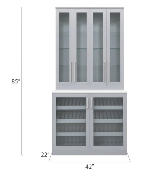 Home Bar Gray 5 Piece Cabinet Set - 21 Inch furniture New Age   