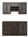 Home Bar 6 Piece Cabinet Back splash Set + Counter top furniture New Age Expresso  
