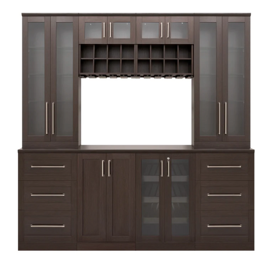 Home Bar 8 Piece Cabinet Set + Counter top furniture New Age Expresso  