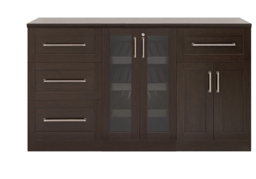 Home Bar 3 Piece Cabinet Set + Counter top furniture New Age Expresso  