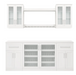 Home Bar 7 Piece Back splash Cabinet Set + Counter top furniture New Age White  