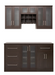 Home Bar 6 Piece Cabinet Set + Counter top furniture New Age Expresso  