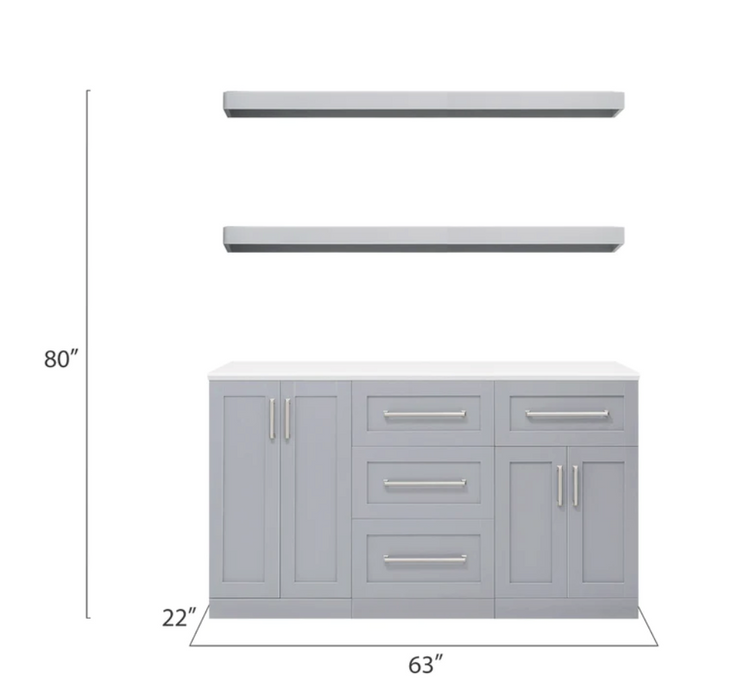 Home Bar 5 Piece Cabinet Set + Counter top furniture New Age   