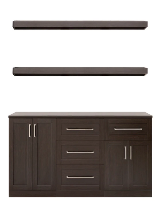 Home Bar 5 Piece Cabinet Set + Counter top furniture New Age Expresso  