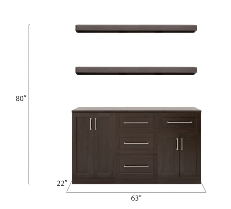 Home Bar 5 Piece Cabinet Set + Counter top furniture New Age   