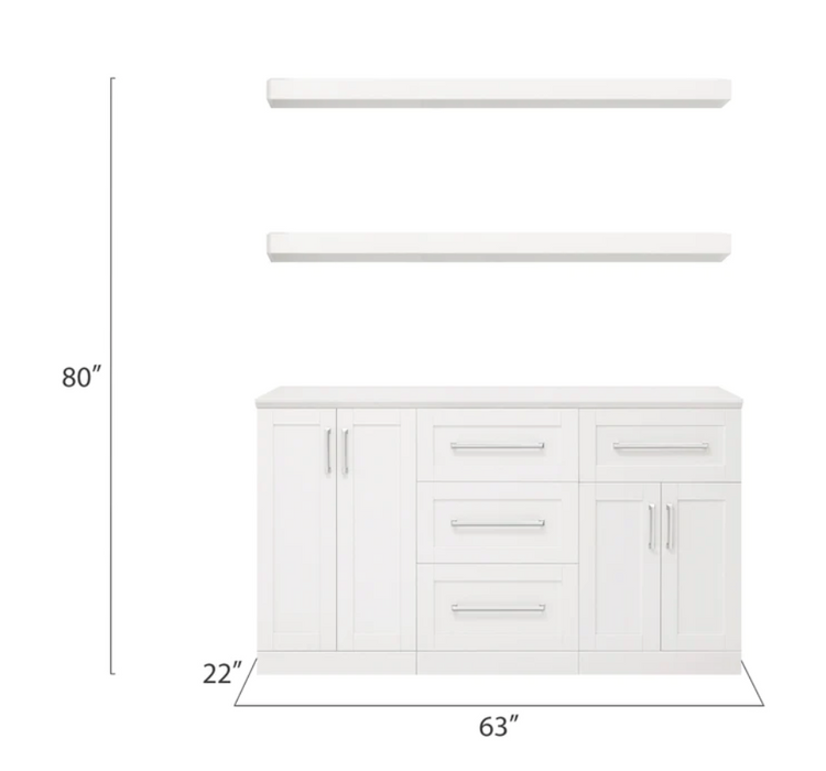 Home Bar 5 Piece Cabinet Set + Counter top furniture New Age   