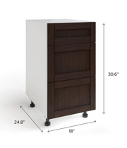 Home Three Drawer Cabinet furniture New Age Espresso 18'' 