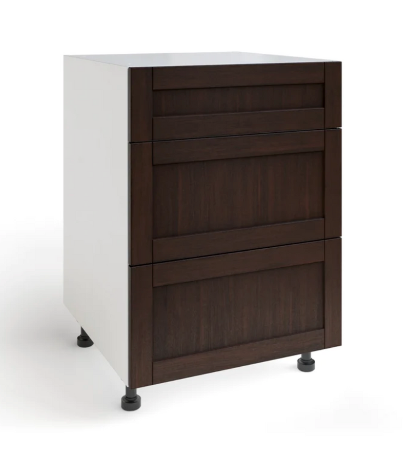Home Three Drawer Cabinet furniture New Age Espresso 24'' 
