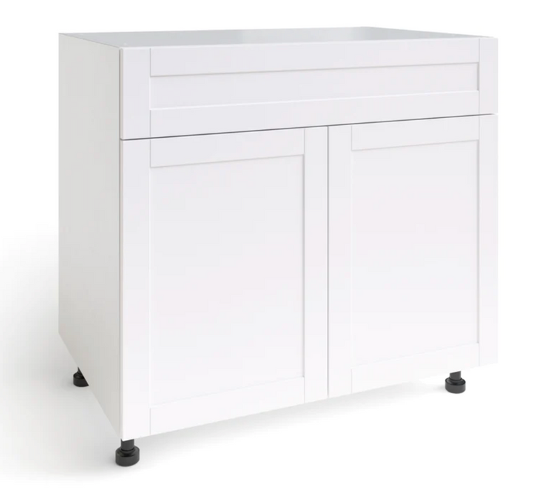 Home Two Door with Single Drawer Cabinet furniture New Age White 36'' 