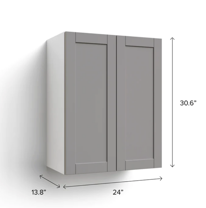 Home Two Door Wall Cabinet 30.6H furniture New Age Grey 24'' 