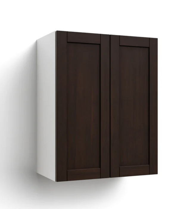 Home Two Door Wall Cabinet 30.6H furniture New Age Espresso 24'' 