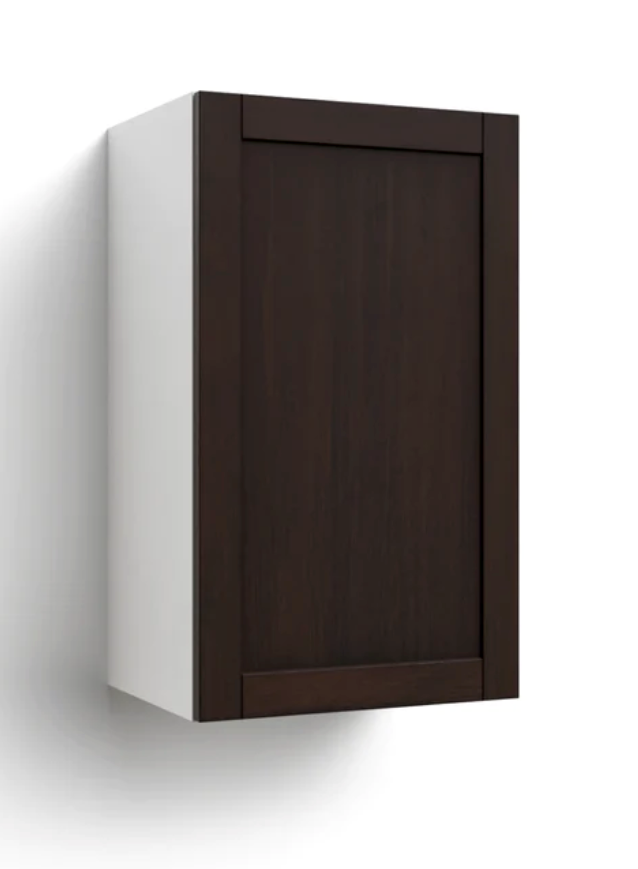 Home Single Door Wall Cabinet 30.6H furniture New Age Espresso Right 18''