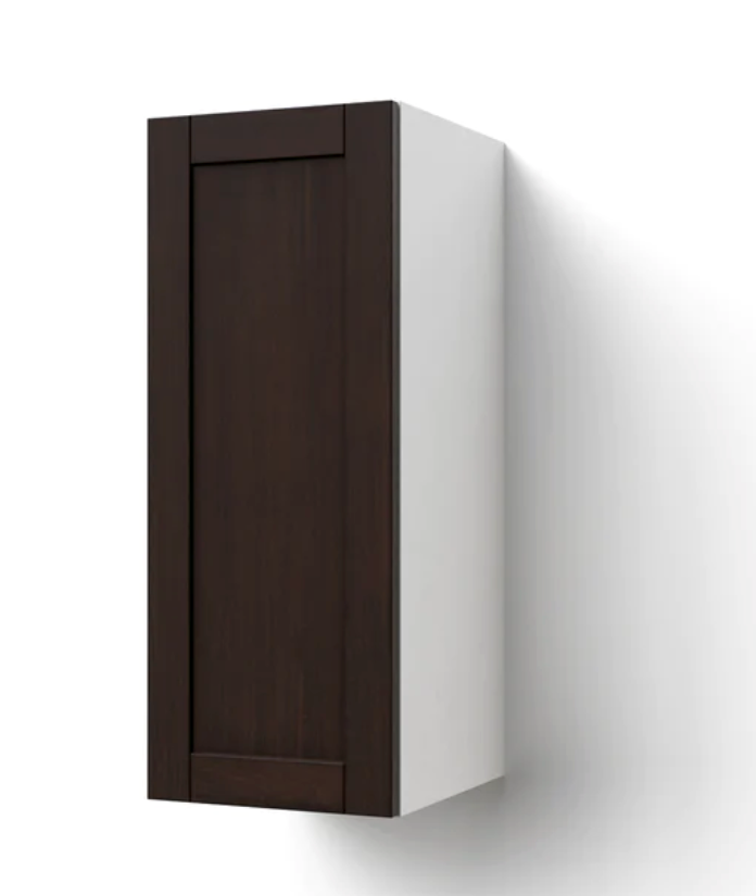 Home Extended Single Door Wall Cabinet 36.5H furniture New Age Espresso Left 12''