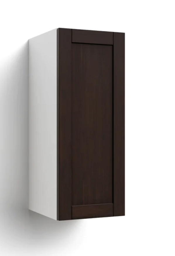 Home Single Door Wall Cabinet 30.6H furniture New Age Espresso Right 12''