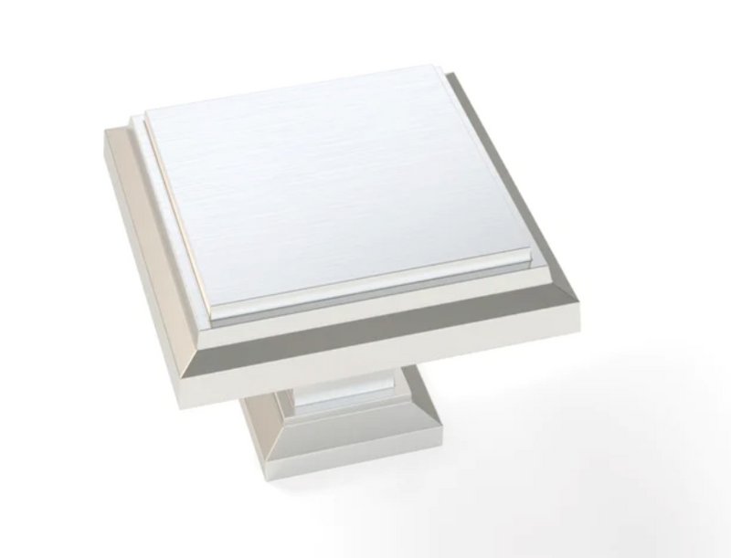 Traditional Square Knob furniture New Age Brushed Nickel  