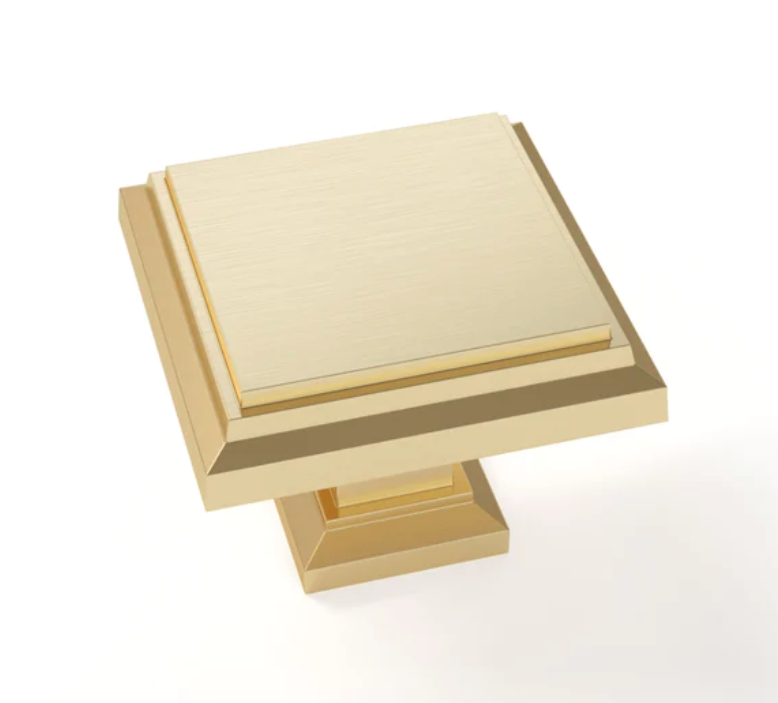 Traditional Square Knob furniture New Age Brushed Brass  