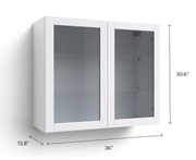 Home Two Glass Door Wall Cabinet 30.6H furniture New Age   