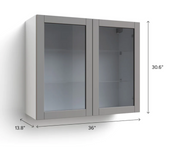 Home Two Glass Door Wall Cabinet 30.6H furniture New Age   