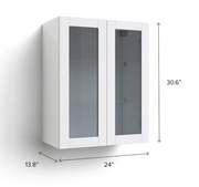 Home Two Glass Door Wall Cabinet 30.6H furniture New Age   