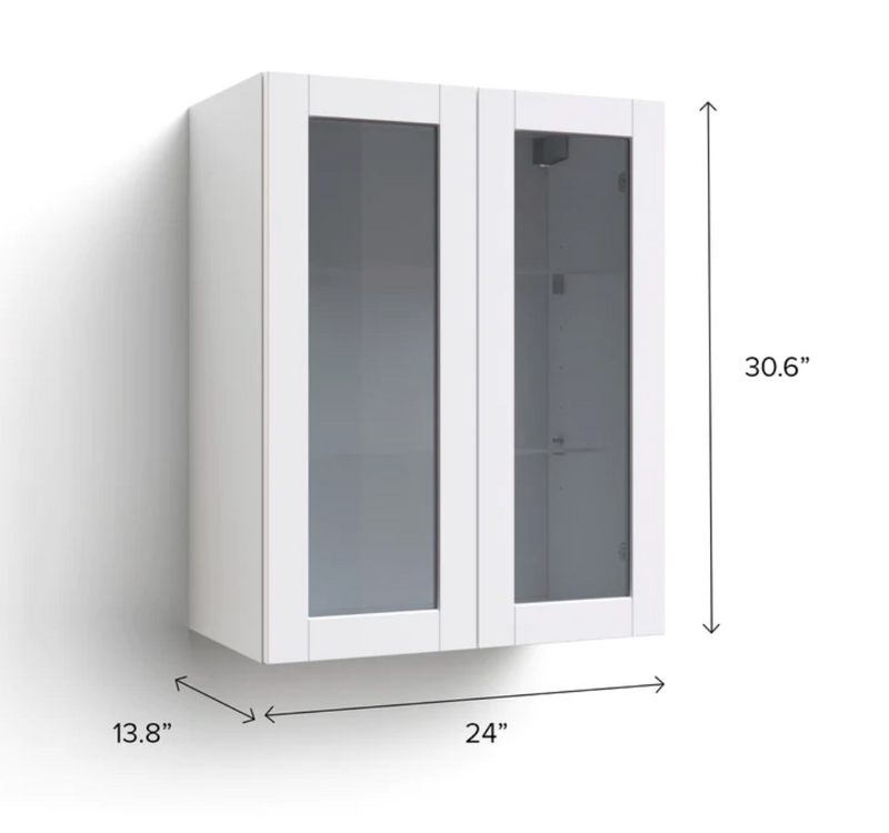 Home Two Glass Door Wall Cabinet 30.6H furniture New Age   