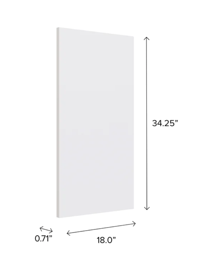 Home Island Back Panel furniture New Age White 18'' 