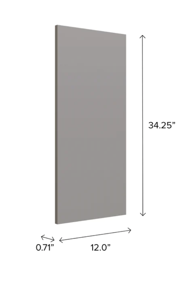 Home Island Back Panel furniture New Age Grey 12'' 