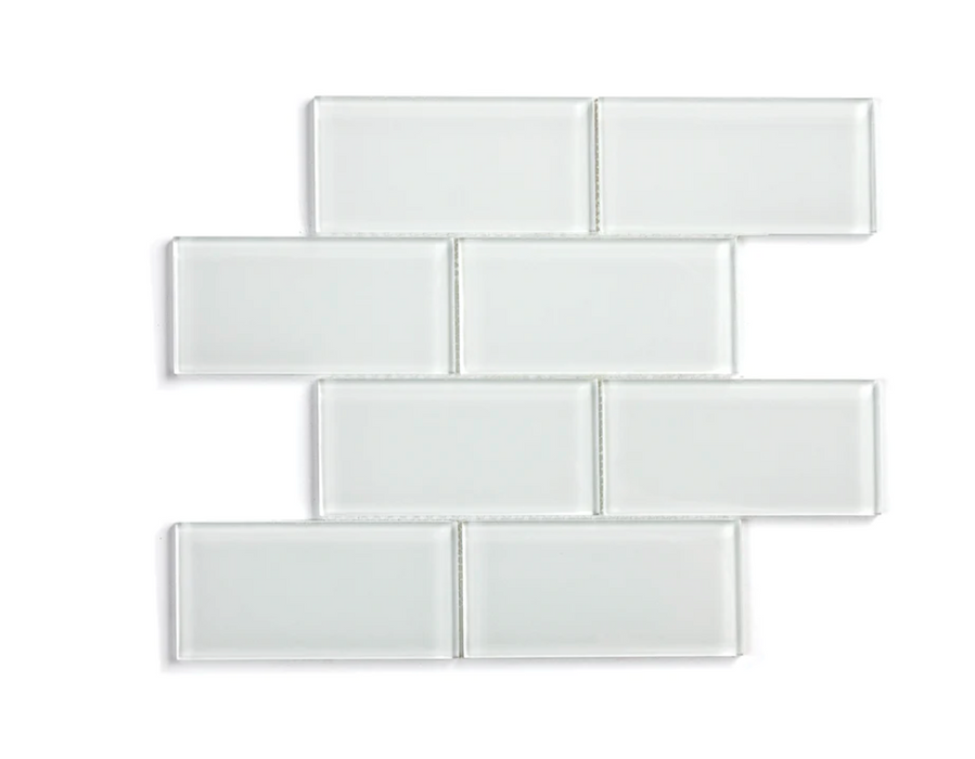 SUPER WHITE Glass Subway Tile Backsplash (11 Sq.ft. / Box) furniture New Age 20sq - 22.00 sq. ft. ( 2 Boxes )  