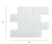 SUPER WHITE Glass Subway Tile Backsplash (11 Sq.ft. / Box) furniture New Age   