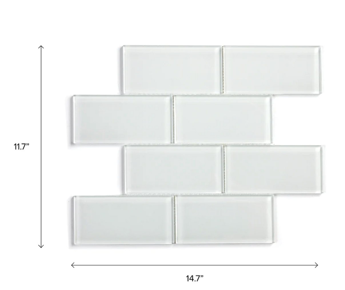 White Glass Subway Tiles