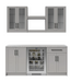 Home Bar 6 Piece Cabinet Set with Glass Door and Shelves - 24 Inch furniture New Age   