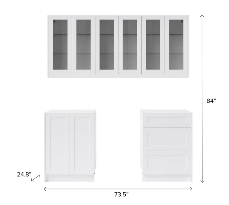 Home Bar 5 Piece Cabinet Set with Drawer Cabinet - 24 Inch furniture New Age   