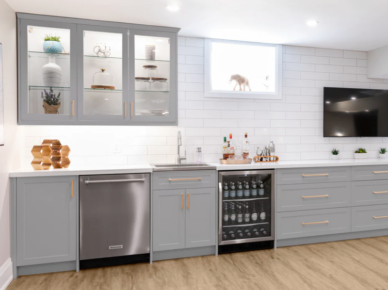 Home 36 in. Two Door Base Cabinet with Glass Doors furniture New Age   