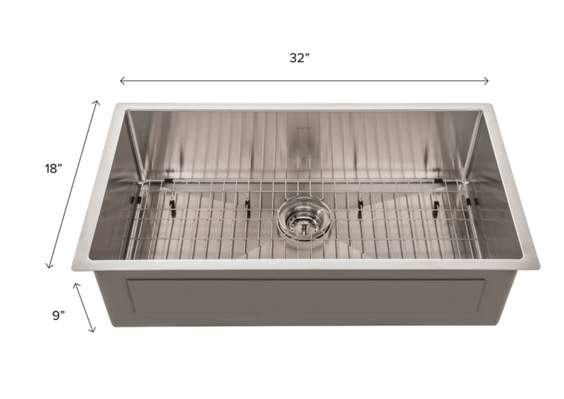 Sink 32 in. Undermount Single Bowl Stainless Steel furniture New Age   