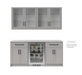 Home Bar 4 Piece Cabinet Set with Glass Door and Single Drawer Cabinets - 24 Inch furniture New Age   