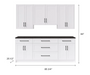 Home Bar 7 Piece Cabinet Set with Granite Countertop and Drawer Cabinet - 24 Inch furniture New Age   