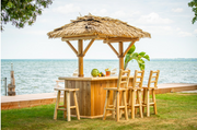 Dundalk Tropical Paradise Tiki Bar + 5 Stools outdoor funiture Dundalk Leisurecraft None Palm Thatch Roof (+$1119) 