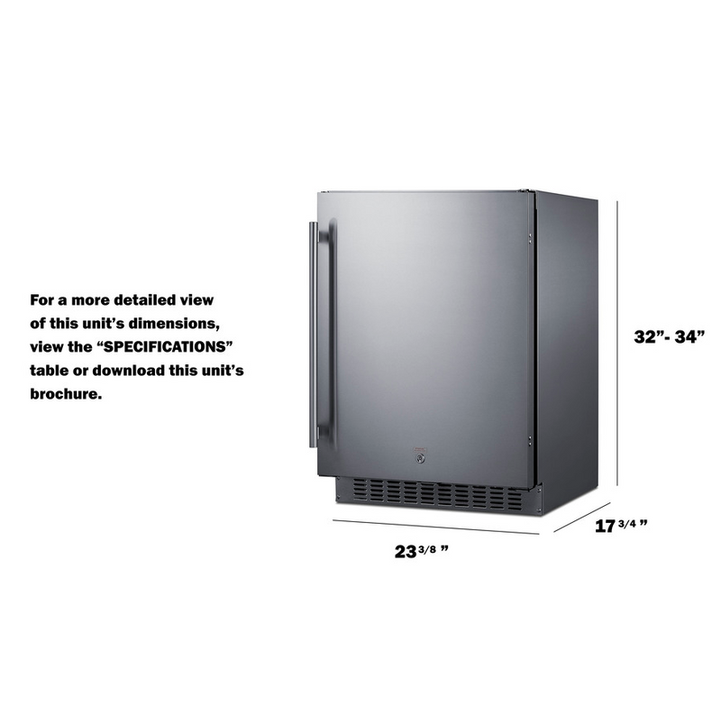 Summit 24" Wide Built-In All-Refrigerator, ADA Compliant Refrigerator Accessories Summit Appliance   