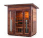 Enlighten Rustic - 4 Person Indoor/Outdoor Infrared Sauna sauna Enlighten Saunas Outdoor Slope Roof  