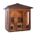 Enlighten Rustic - 5 Person Indoor/Outdoor Infrared Sauna sauna Enlighten Saunas Outdoor Peak Roof  