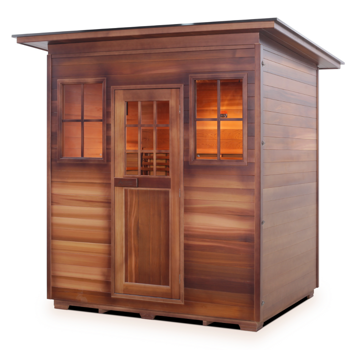 Enlighten MoonLight - 4 Person Dry Traditional Sauna Indoor/Outdoor sauna Enlighten Saunas Outdoor Slope Roof  