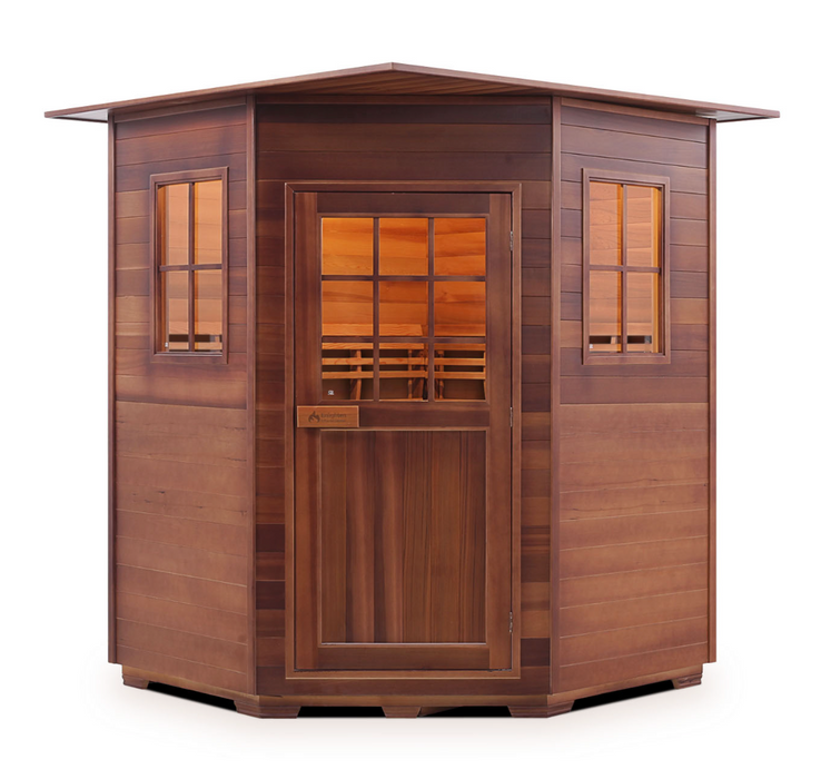Enlighten MoonLight 4C | 4 Person Dry Traditional Sauna - Corner Indoor/Outdoor sauna Enlighten Saunas Indoor  