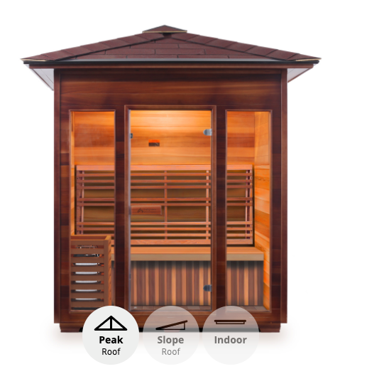 Enlighten SunRise - 4 Person Dry Traditional Sauna Indoor/Outdoor sauna Enlighten Saunas   