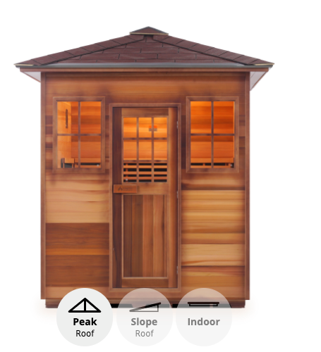 Enlighten Sapphire 4 | 4 Person Hybrid Infrared/Traditional Sauna Indoor/Outdoor sauna Enlighten Saunas   