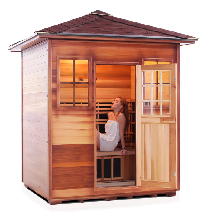 Enlighten Sapphire 4 | 4 Person Hybrid Infrared/Traditional Sauna Indoor/Outdoor sauna Enlighten Saunas   
