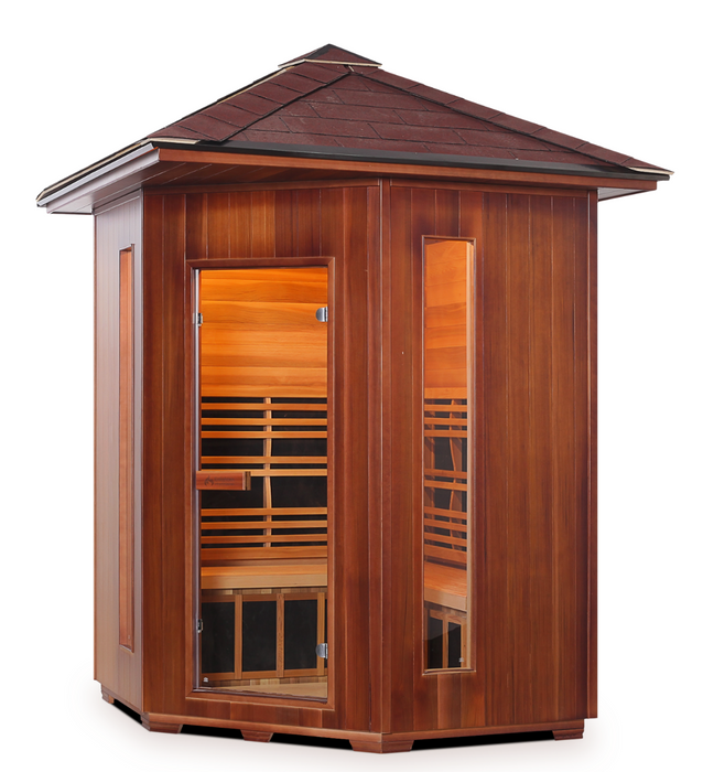 Enlighten Diamond 4C | 4 Person Hybrid Infrared/Traditional Sauna - Corner  Indoor/Outdoor sauna Enlighten Saunas   